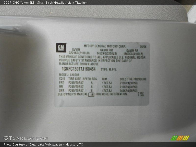 Silver Birch Metallic / Light Titanium 2007 GMC Yukon SLT