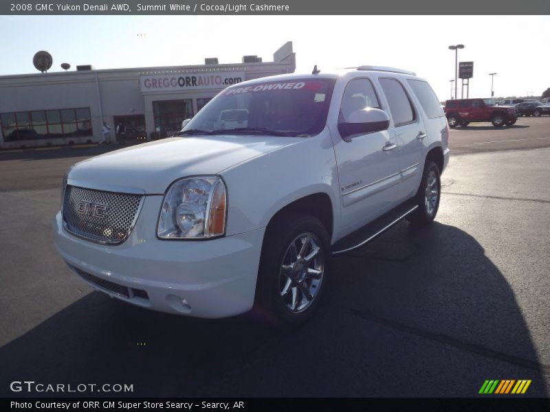 Summit White / Cocoa/Light Cashmere 2008 GMC Yukon Denali AWD