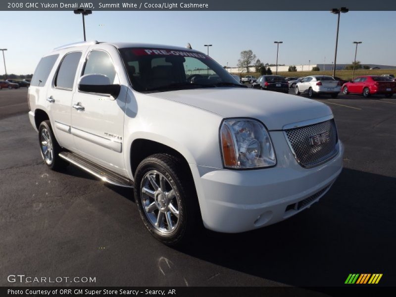 Summit White / Cocoa/Light Cashmere 2008 GMC Yukon Denali AWD