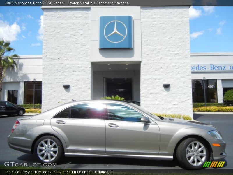 Pewter Metallic / Cashmere/Savanna 2008 Mercedes-Benz S 550 Sedan