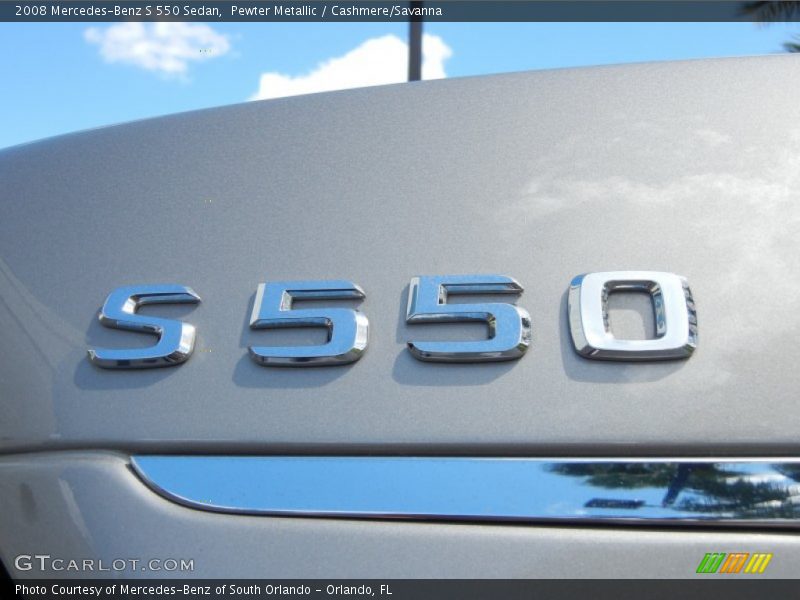 Pewter Metallic / Cashmere/Savanna 2008 Mercedes-Benz S 550 Sedan