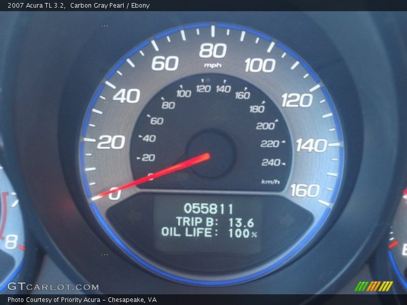 Carbon Gray Pearl / Ebony 2007 Acura TL 3.2