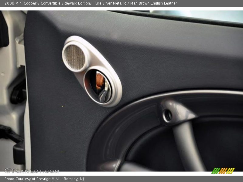 Pure Silver Metallic / Malt Brown English Leather 2008 Mini Cooper S Convertible Sidewalk Edition