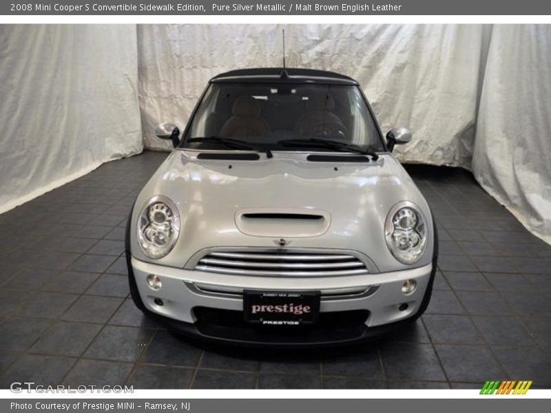 Pure Silver Metallic / Malt Brown English Leather 2008 Mini Cooper S Convertible Sidewalk Edition