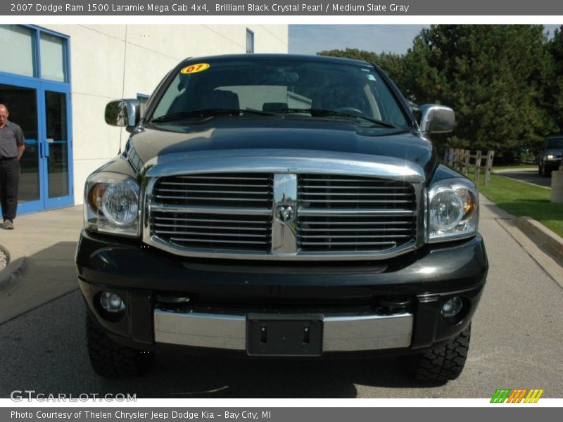 Brilliant Black Crystal Pearl / Medium Slate Gray 2007 Dodge Ram 1500 Laramie Mega Cab 4x4