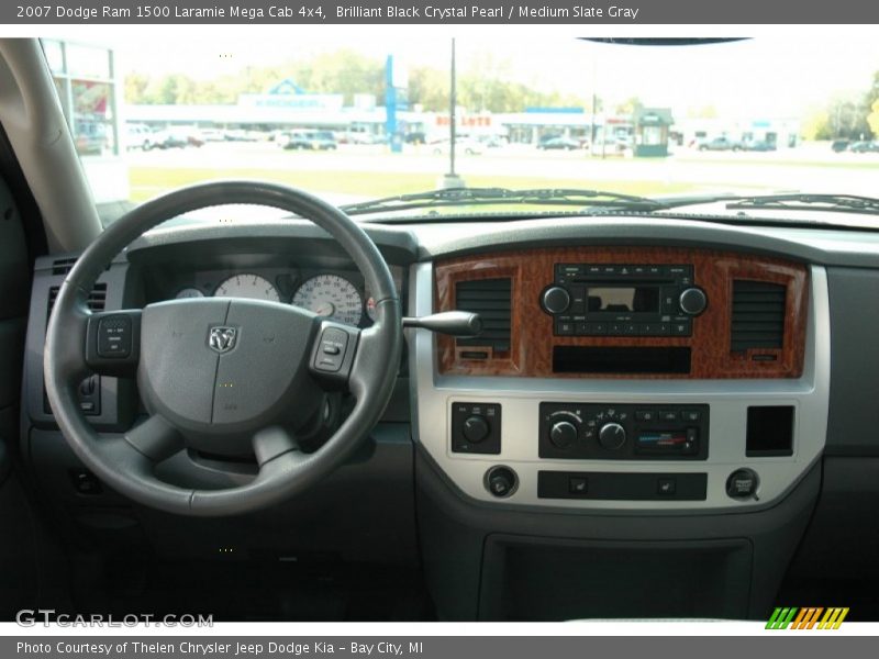 Brilliant Black Crystal Pearl / Medium Slate Gray 2007 Dodge Ram 1500 Laramie Mega Cab 4x4