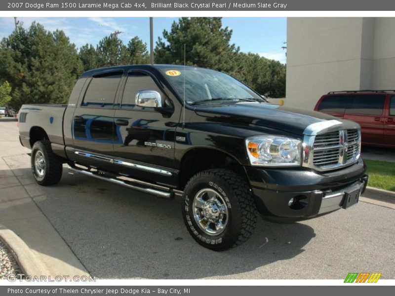Brilliant Black Crystal Pearl / Medium Slate Gray 2007 Dodge Ram 1500 Laramie Mega Cab 4x4