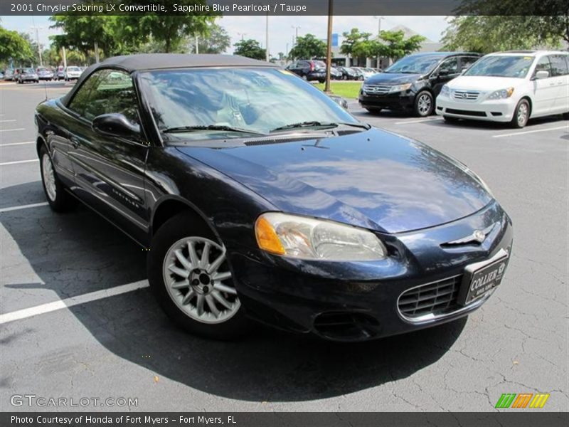 Sapphire Blue Pearlcoat / Taupe 2001 Chrysler Sebring LX Convertible