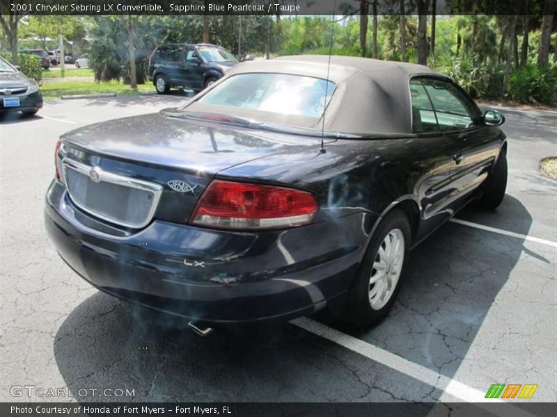 Sapphire Blue Pearlcoat / Taupe 2001 Chrysler Sebring LX Convertible