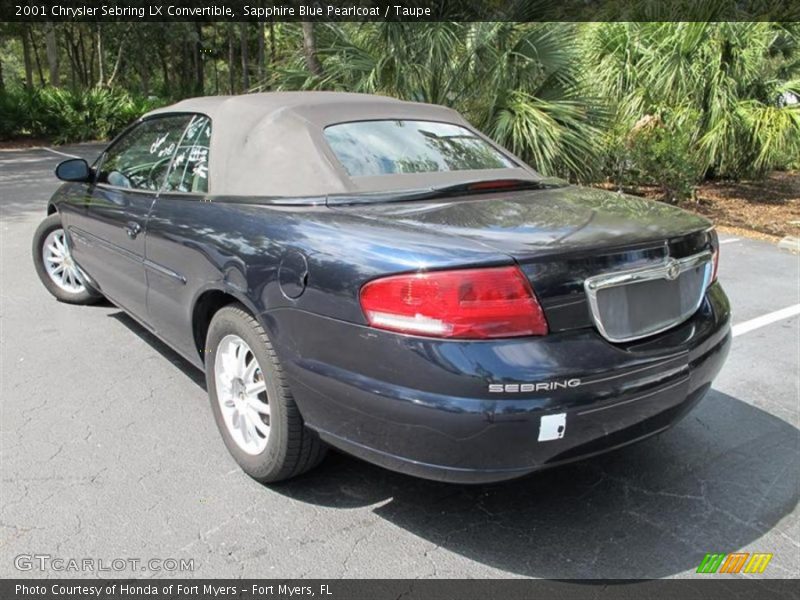 Sapphire Blue Pearlcoat / Taupe 2001 Chrysler Sebring LX Convertible