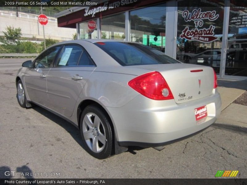 Gold Mist Metallic / Ebony 2009 Pontiac G6 Sedan
