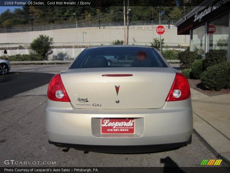 Gold Mist Metallic / Ebony 2009 Pontiac G6 Sedan