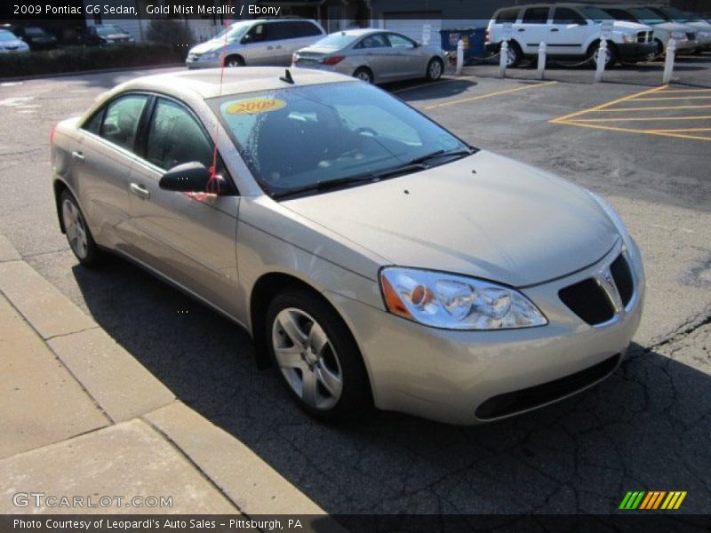 Gold Mist Metallic / Ebony 2009 Pontiac G6 Sedan