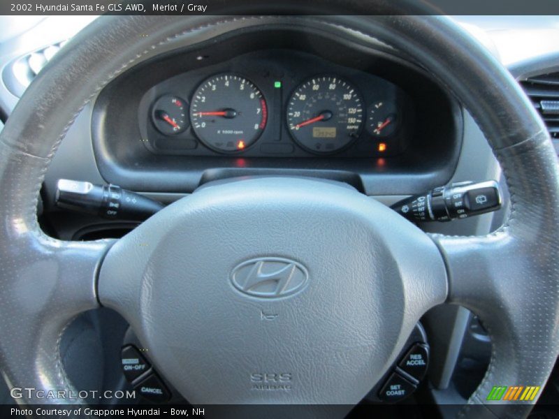 Merlot / Gray 2002 Hyundai Santa Fe GLS AWD