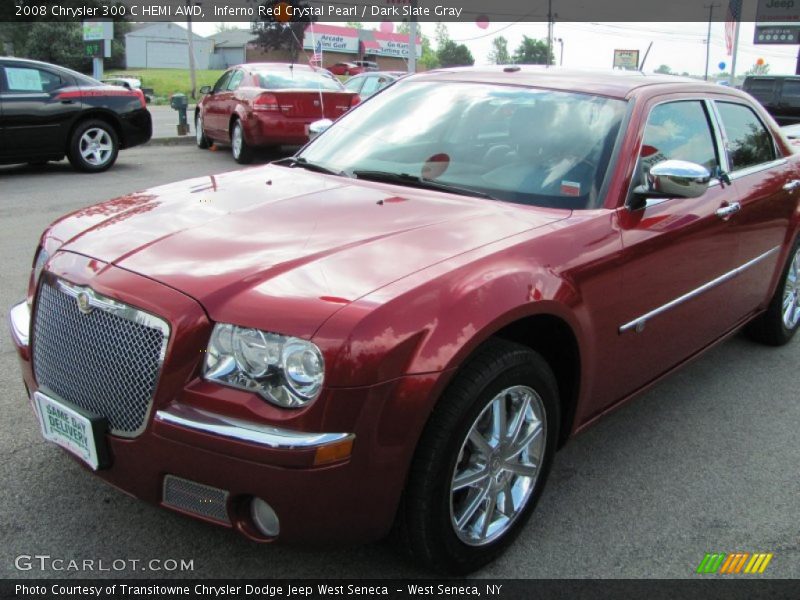 Inferno Red Crystal Pearl / Dark Slate Gray 2008 Chrysler 300 C HEMI AWD