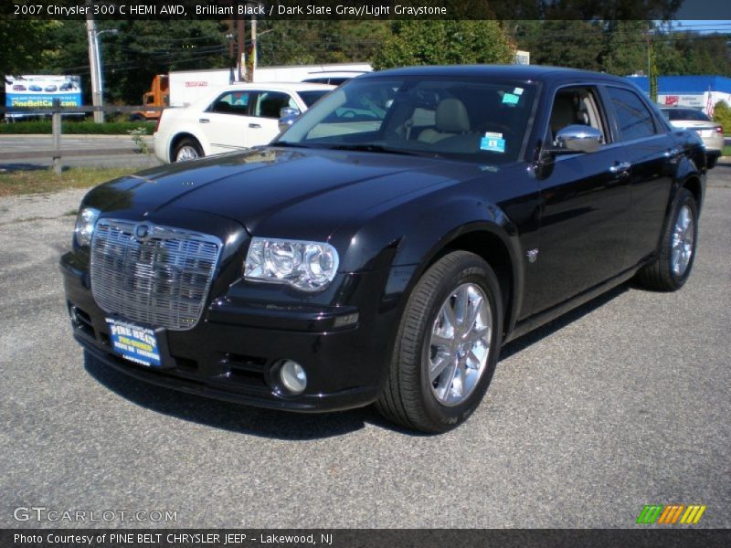 Brilliant Black / Dark Slate Gray/Light Graystone 2007 Chrysler 300 C HEMI AWD