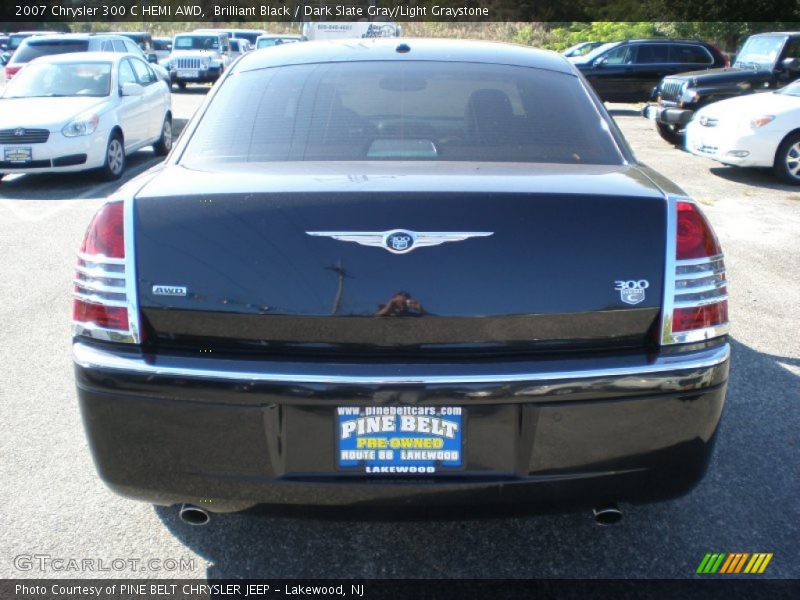 Brilliant Black / Dark Slate Gray/Light Graystone 2007 Chrysler 300 C HEMI AWD