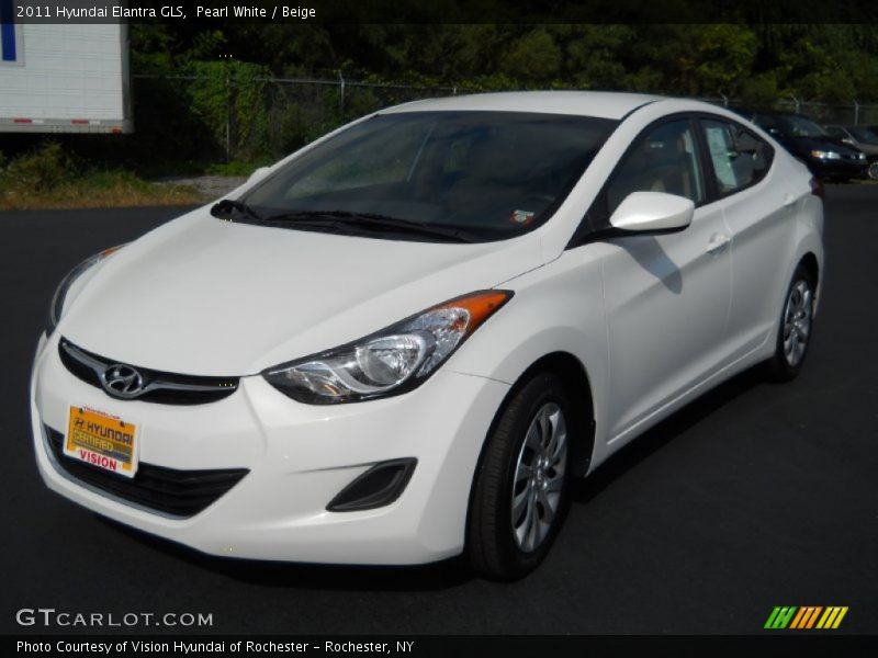 Pearl White / Beige 2011 Hyundai Elantra GLS