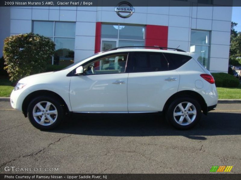 Glacier Pearl / Beige 2009 Nissan Murano S AWD