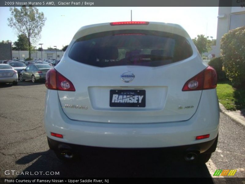 Glacier Pearl / Beige 2009 Nissan Murano S AWD