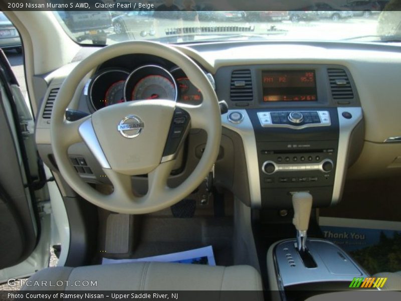 Glacier Pearl / Beige 2009 Nissan Murano S AWD