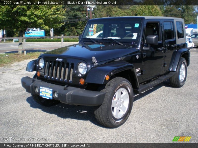 Black / Dark Khaki/Medium Khaki 2007 Jeep Wrangler Unlimited Sahara 4x4