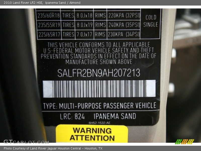 Ipanema Sand / Almond 2010 Land Rover LR2 HSE