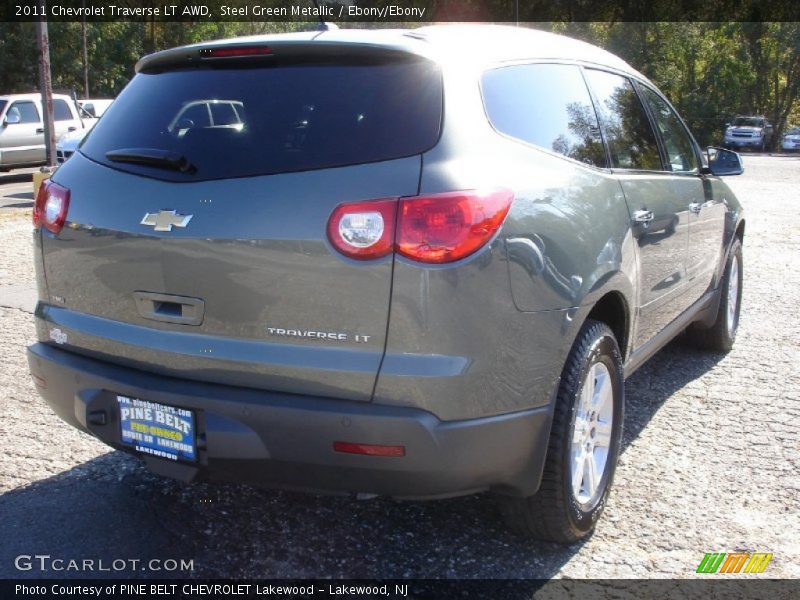 Steel Green Metallic / Ebony/Ebony 2011 Chevrolet Traverse LT AWD