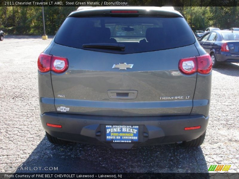 Steel Green Metallic / Ebony/Ebony 2011 Chevrolet Traverse LT AWD
