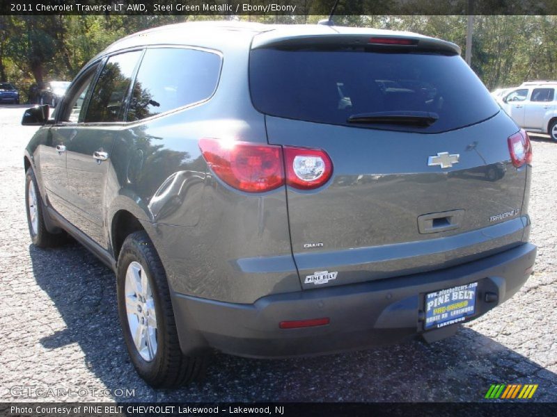 Steel Green Metallic / Ebony/Ebony 2011 Chevrolet Traverse LT AWD