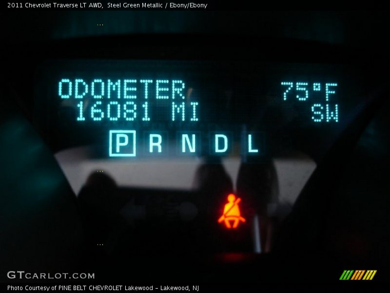 Steel Green Metallic / Ebony/Ebony 2011 Chevrolet Traverse LT AWD