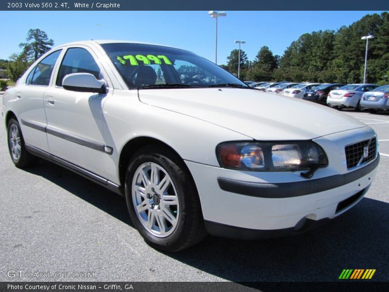 White / Graphite 2003 Volvo S60 2.4T