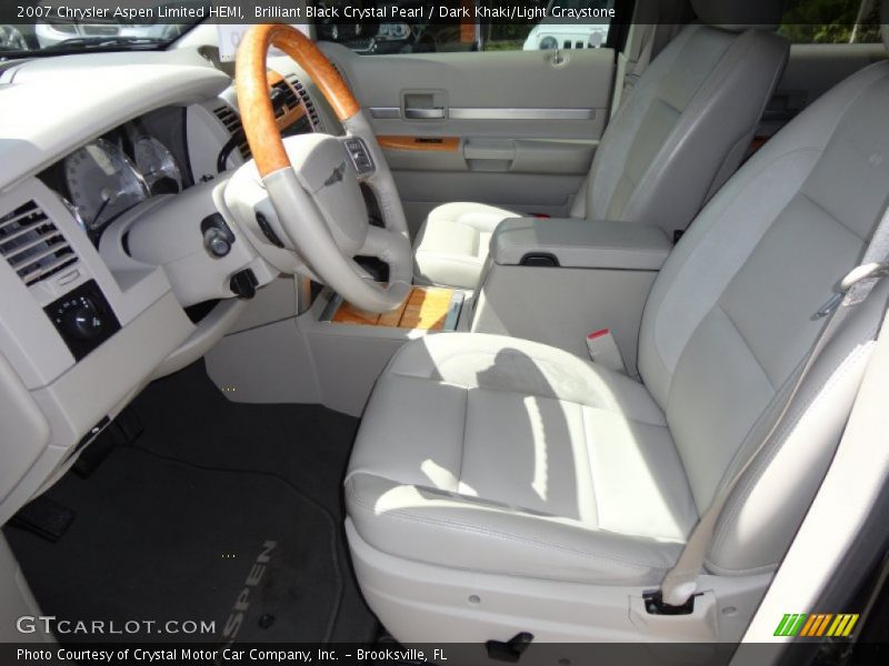 Brilliant Black Crystal Pearl / Dark Khaki/Light Graystone 2007 Chrysler Aspen Limited HEMI