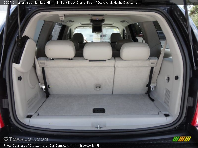 Brilliant Black Crystal Pearl / Dark Khaki/Light Graystone 2007 Chrysler Aspen Limited HEMI