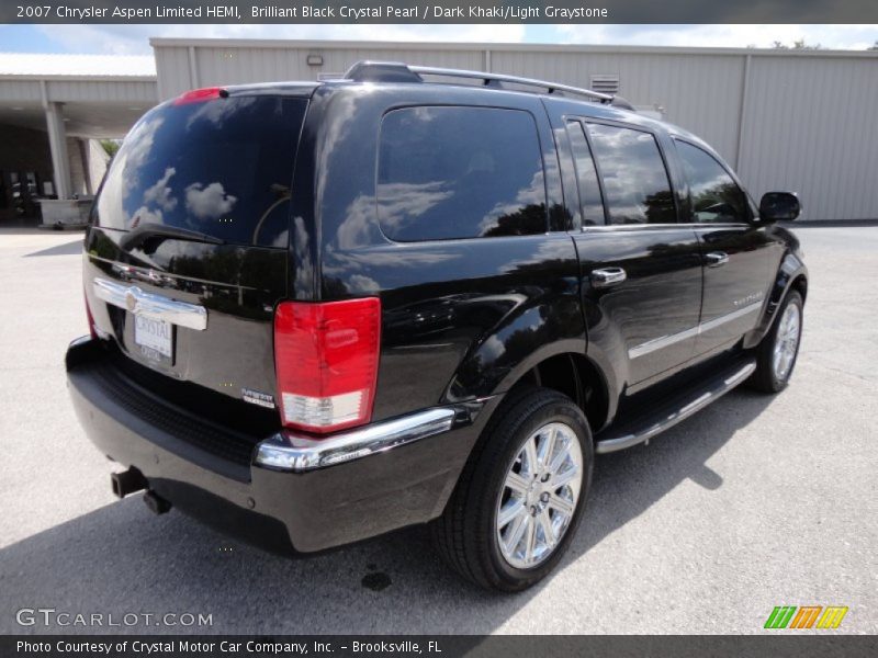 Brilliant Black Crystal Pearl / Dark Khaki/Light Graystone 2007 Chrysler Aspen Limited HEMI