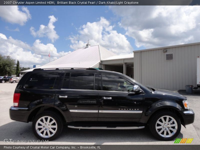 Brilliant Black Crystal Pearl / Dark Khaki/Light Graystone 2007 Chrysler Aspen Limited HEMI