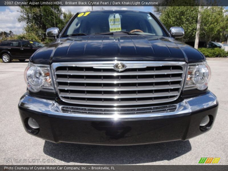 Brilliant Black Crystal Pearl / Dark Khaki/Light Graystone 2007 Chrysler Aspen Limited HEMI