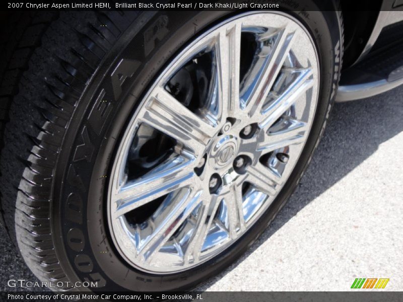Brilliant Black Crystal Pearl / Dark Khaki/Light Graystone 2007 Chrysler Aspen Limited HEMI