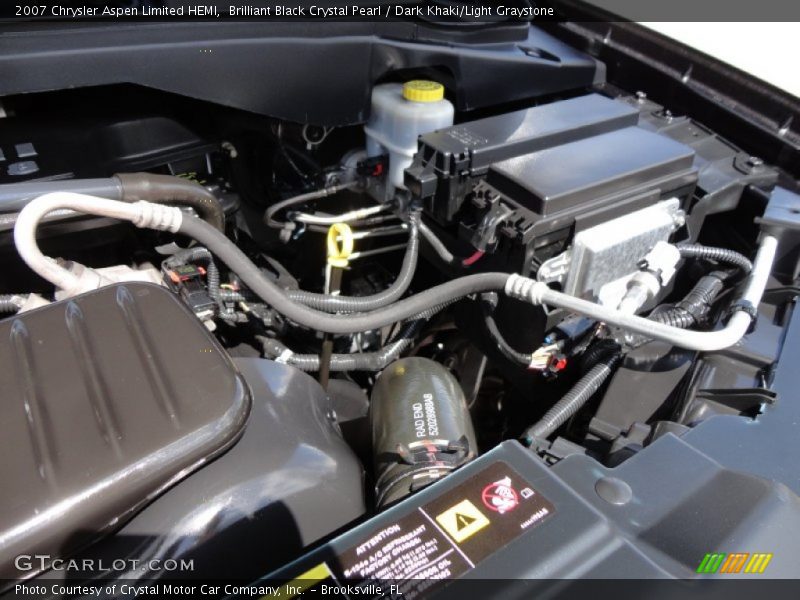 Brilliant Black Crystal Pearl / Dark Khaki/Light Graystone 2007 Chrysler Aspen Limited HEMI