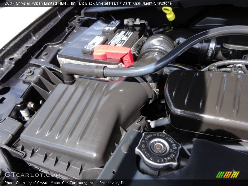 Brilliant Black Crystal Pearl / Dark Khaki/Light Graystone 2007 Chrysler Aspen Limited HEMI