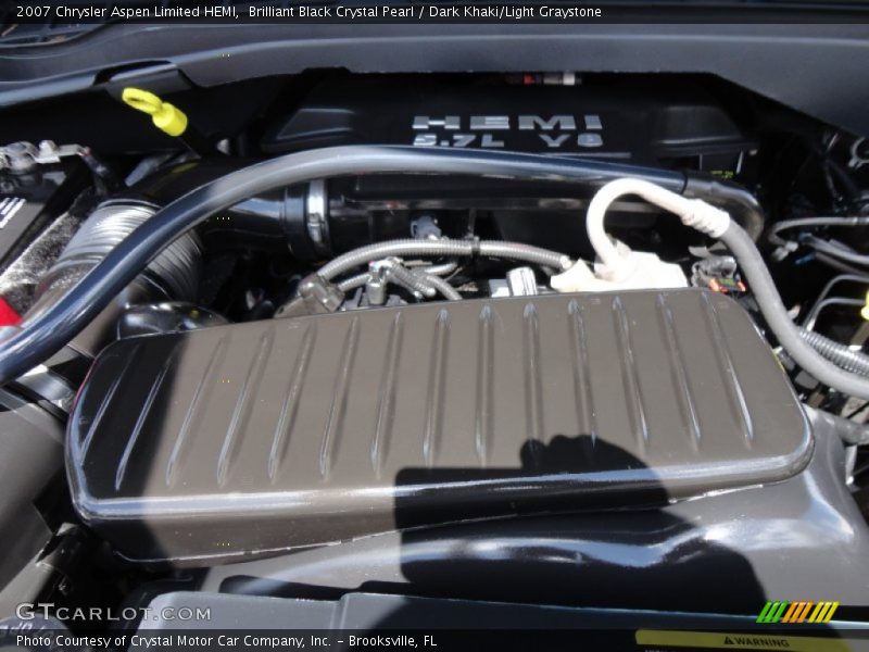 Brilliant Black Crystal Pearl / Dark Khaki/Light Graystone 2007 Chrysler Aspen Limited HEMI
