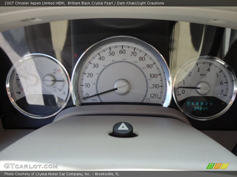 Brilliant Black Crystal Pearl / Dark Khaki/Light Graystone 2007 Chrysler Aspen Limited HEMI