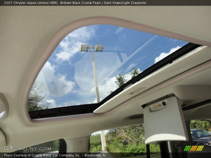 Brilliant Black Crystal Pearl / Dark Khaki/Light Graystone 2007 Chrysler Aspen Limited HEMI