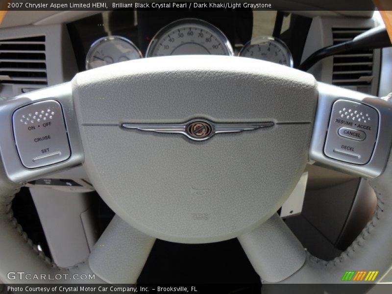 Brilliant Black Crystal Pearl / Dark Khaki/Light Graystone 2007 Chrysler Aspen Limited HEMI