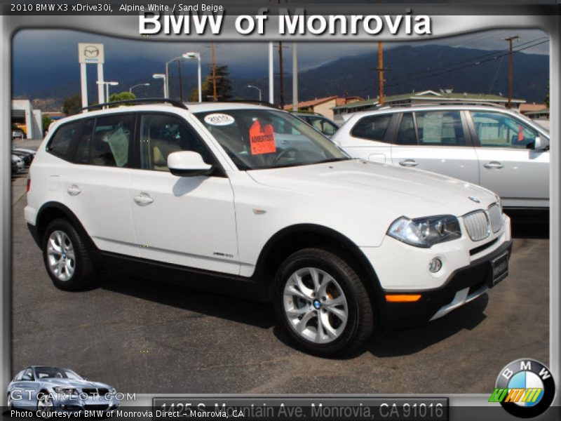 Alpine White / Sand Beige 2010 BMW X3 xDrive30i