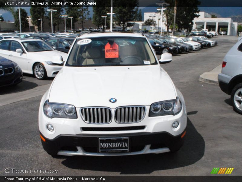 Alpine White / Sand Beige 2010 BMW X3 xDrive30i