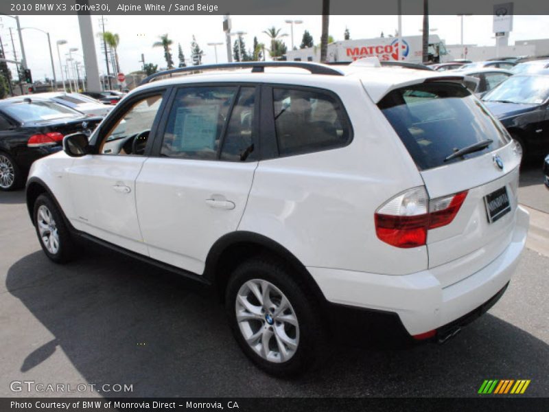 Alpine White / Sand Beige 2010 BMW X3 xDrive30i