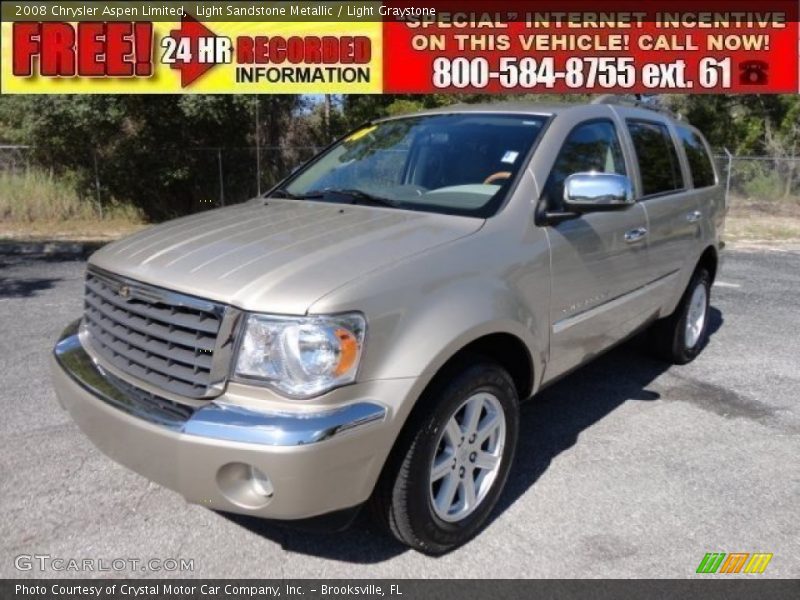 Light Sandstone Metallic / Light Graystone 2008 Chrysler Aspen Limited