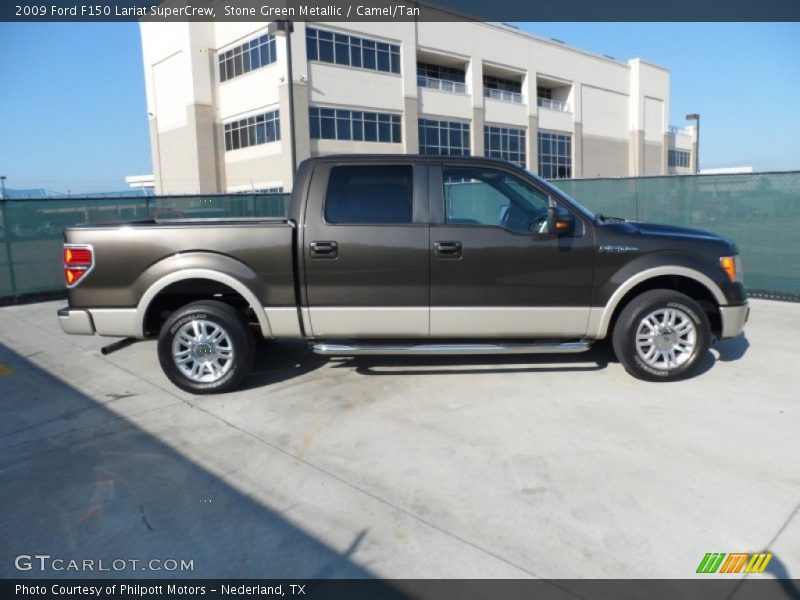 Stone Green Metallic / Camel/Tan 2009 Ford F150 Lariat SuperCrew