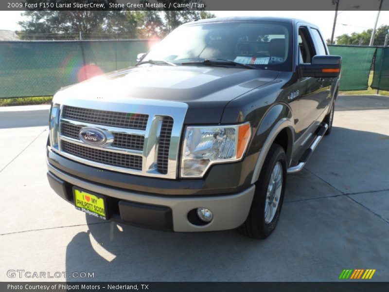 Stone Green Metallic / Camel/Tan 2009 Ford F150 Lariat SuperCrew